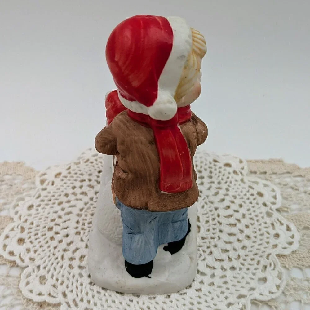 Vintage CMA Inc. Verona Vergasi Candle Holder - Boy with Snowman
